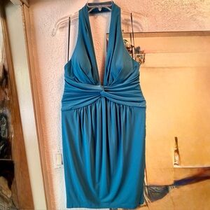 Elegant Backless Teal Dress